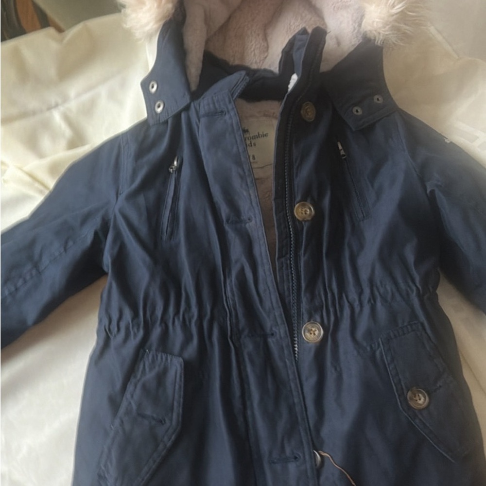 Navy Abercrombie Kids short trench coat